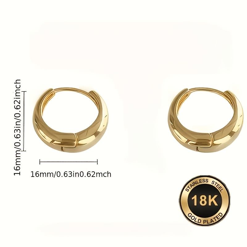 2pcs Unisex 18K Gold-Plated Earrings Set for Daily Wear